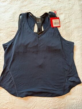 The North Face Navy Blue Women's Racerback Tank built in bra